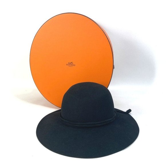 HERMES rope hat Wool x Leather - Picture 2 of 14